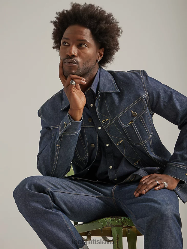 Lee oblečenie HL0J0R1127 suché - tmavé umývanie muži 101 jazdecká bunda