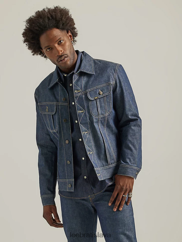 Lee oblečenie HL0J0R1127 suché - tmavé umývanie muži 101 jazdecká bunda