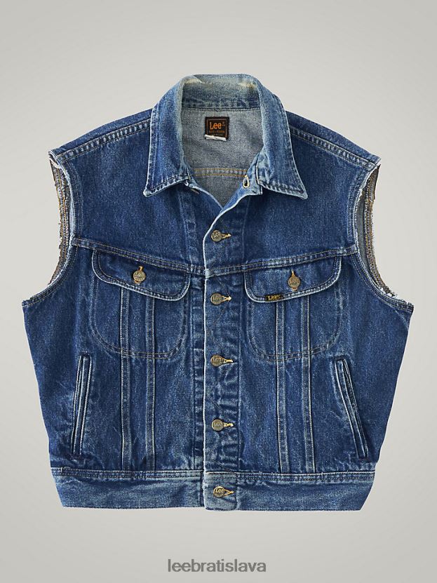 Lee oblečenie HL0J0R1129 tmavý denim muži vintage jazdecká vesta rv20 (veľkosť m)