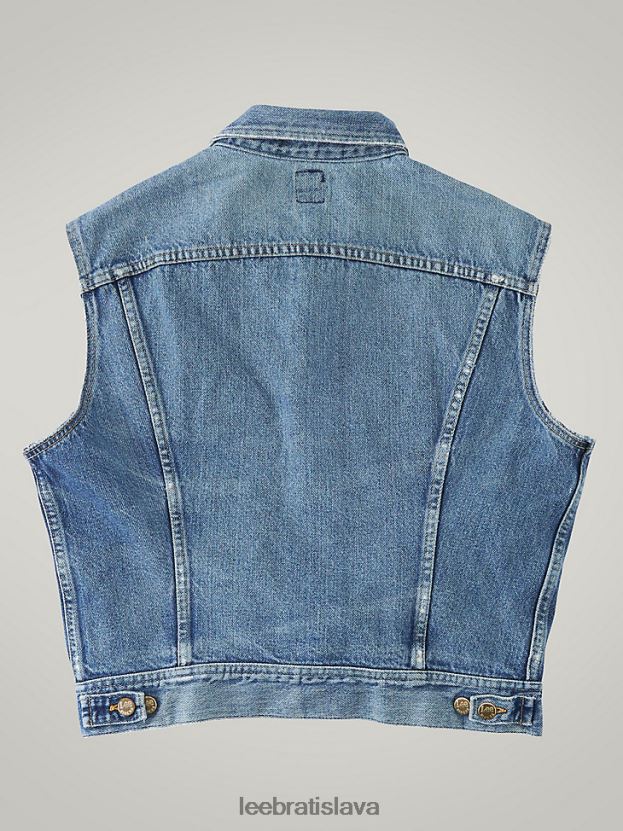 Lee oblečenie HL0J0R1133 stredný denim muži vintage jazdecká vesta rv31 (veľkosť s)