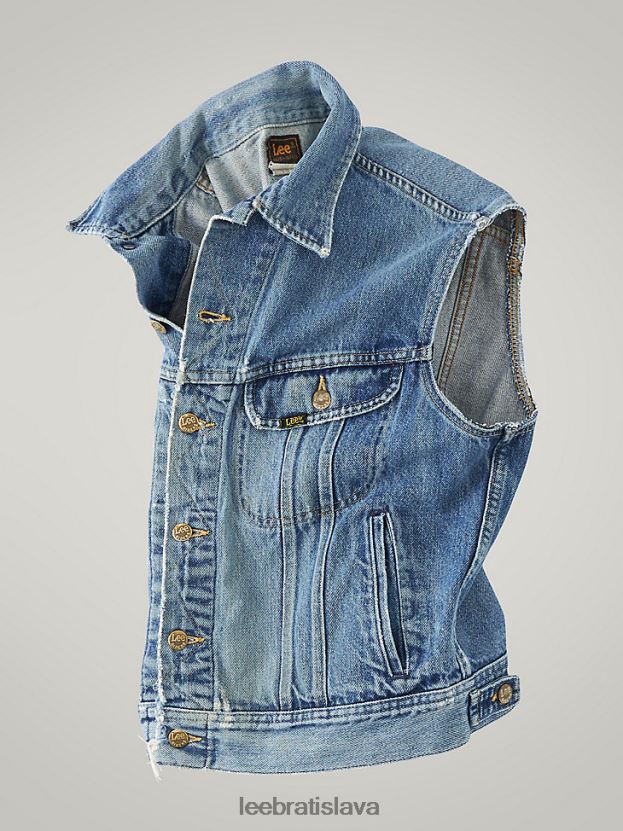 Lee oblečenie HL0J0R1133 stredný denim muži vintage jazdecká vesta rv31 (veľkosť s)