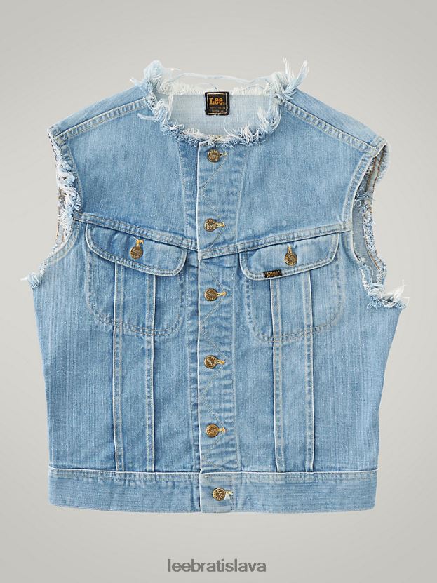 Lee oblečenie HL0J0R1135 svetlý denim muži vintage jazdecká vesta rv27 (veľkosť xs)