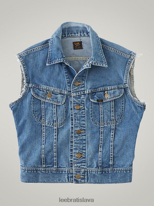 Lee oblečenie HL0J0R1136 stredný denim muži vintage jazdecká vesta rv25 (veľkosť xs)