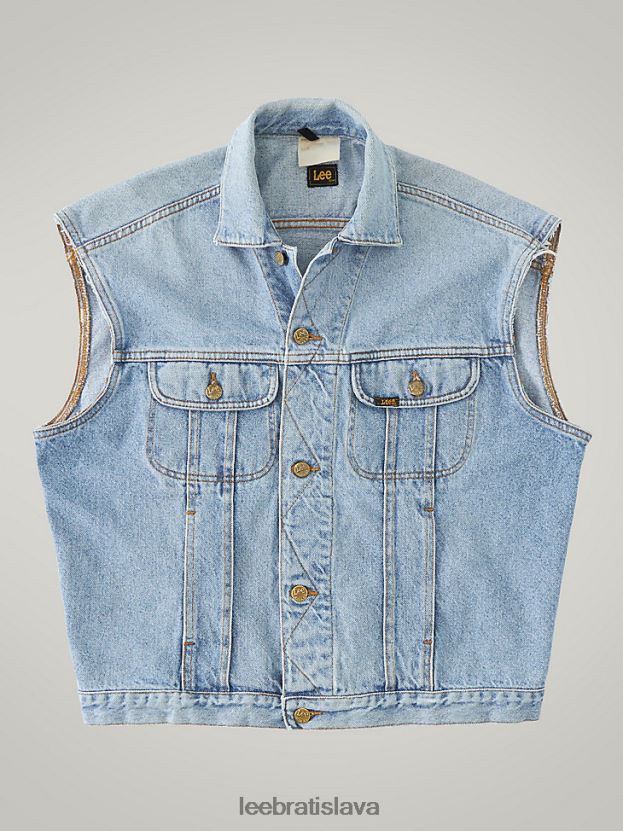 Lee oblečenie HL0J0R1138 svetlý denim muži vintage jazdecká vesta rv28 (veľkosť l)