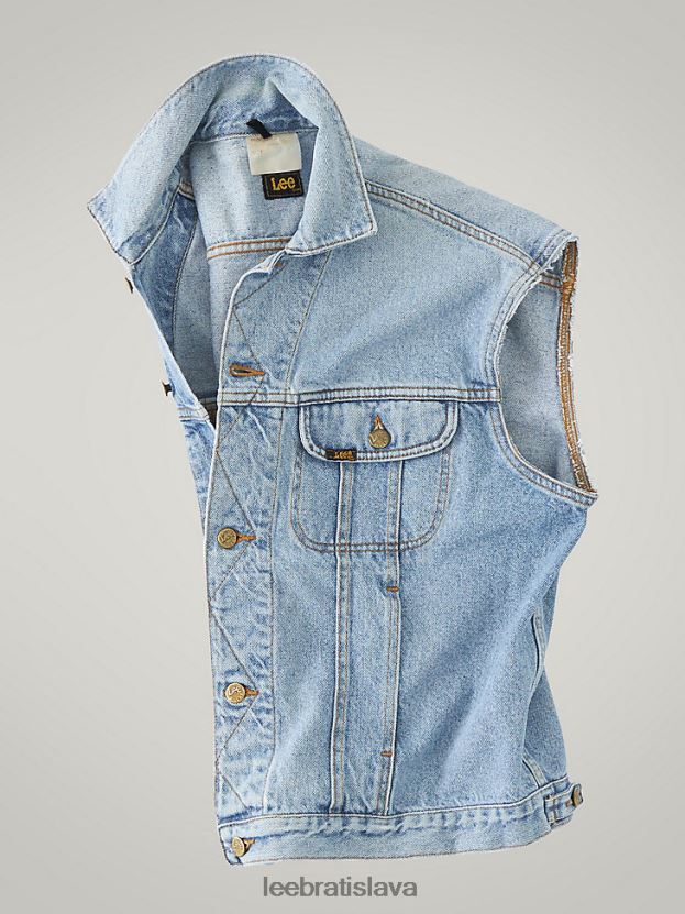 Lee oblečenie HL0J0R1138 svetlý denim muži vintage jazdecká vesta rv28 (veľkosť l)