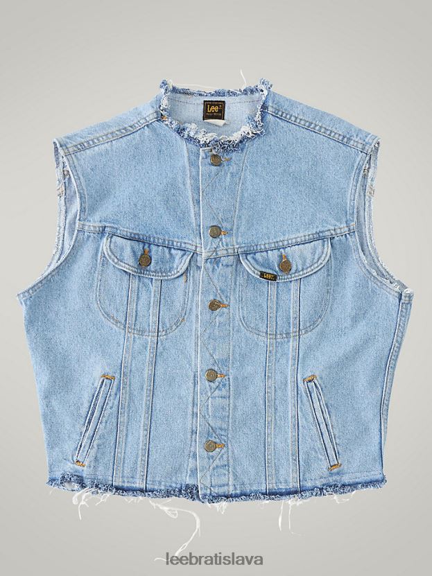 Lee oblečenie HL0J0R1140 svetlý denim muži vintage jazdecká vesta rv16 (veľkosť m)