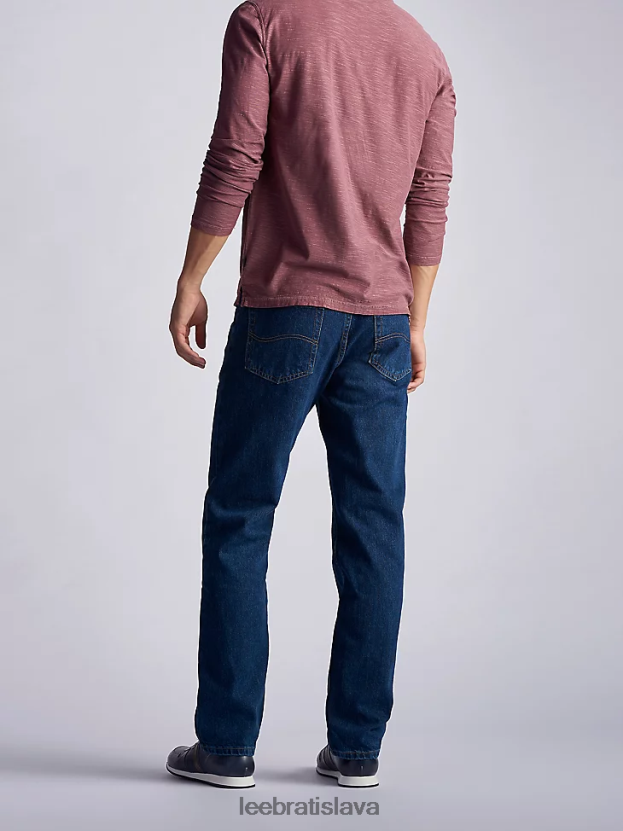 Lee oblečenie HL0J0R488 tmavá kamenná voda muži Džínsy s rovnými nohavicami zo 100% bavlny regular fit
