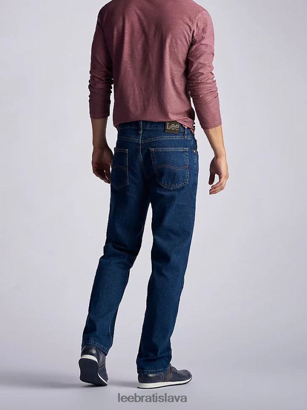 Lee oblečenie HL0J0R488 tmavá kamenná voda muži Džínsy s rovnými nohavicami zo 100% bavlny regular fit