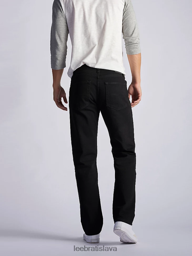 Lee oblečenie HL0J0R492 dvojitá čierna muži Džínsy s rovnými nohavicami zo 100% bavlny regular fit