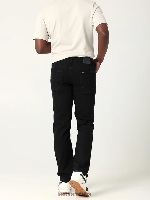 Lee oblečenie HL0J0R498 prefarbené na čierno muži legendárne obyčajné rovné džínsy