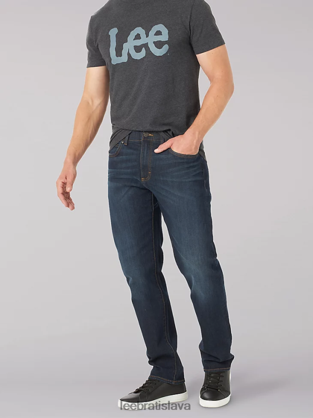 Lee oblečenie HL0J0R513 modrý štrajk muži džínsy so zúženými nohavicami s extrémnym pohybom rovného strihu (veľké a vysoké)