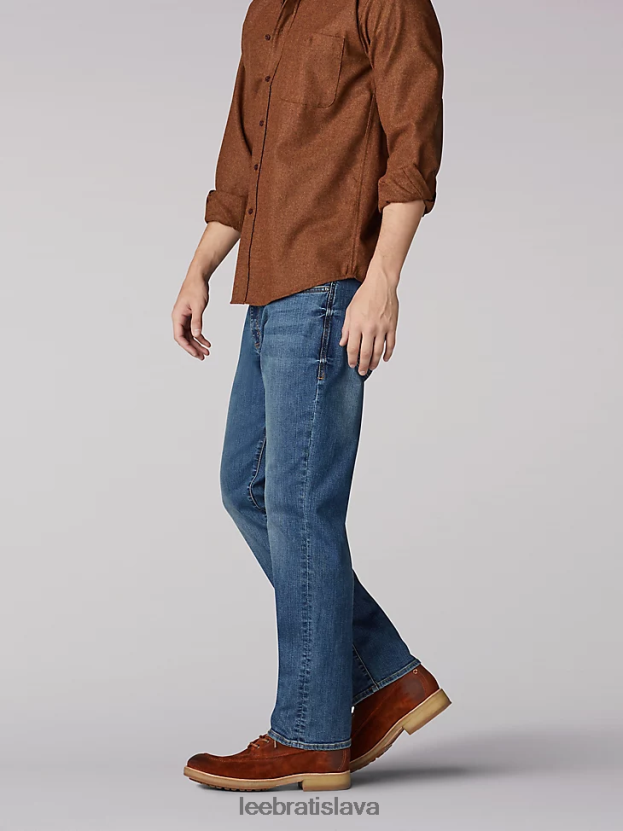 Lee oblečenie HL0J0R523 modré zázračné dieťa muži džínsy s kužeľovými nohavicami v extrémnom pohybe rovného strihu