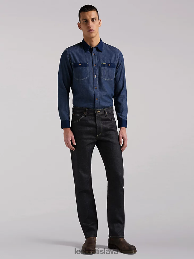 Lee oblečenie HL0J0R539 suché muži európska kolekcia 101z cinched back uvoľnený strih džínsy s rovnými nohavicami