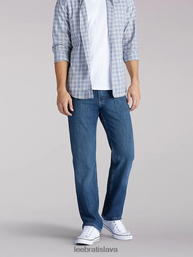 Lee oblečenie HL0J0R544 titán muži regular fit džínsy s rovnými nohavicami - strečové