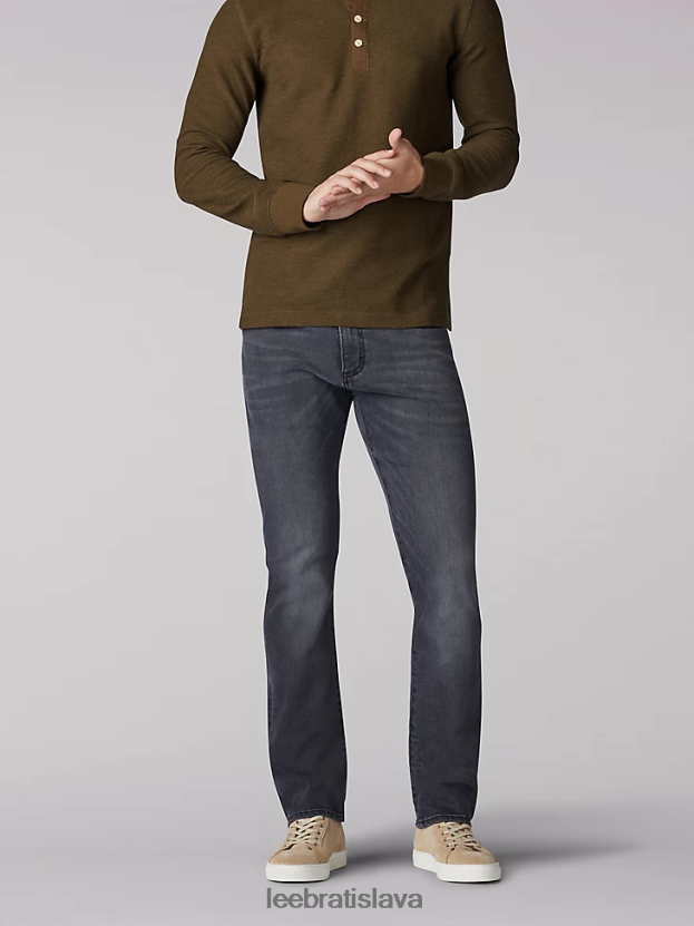 Lee oblečenie HL0J0R549 olovená šedá muži extrémny pohyb slim rovné nohavice džínsy