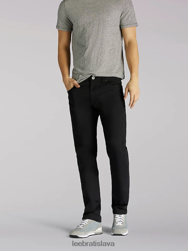 Lee oblečenie HL0J0R550 čierna muži extrémny pohyb slim rovné nohavice džínsy