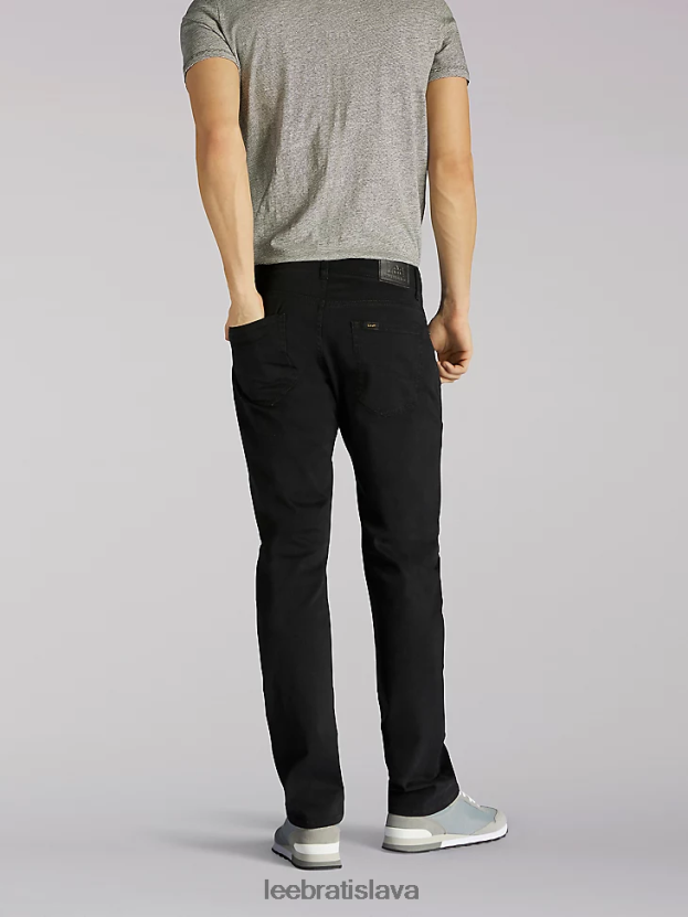 Lee oblečenie HL0J0R550 čierna muži extrémny pohyb slim rovné nohavice džínsy