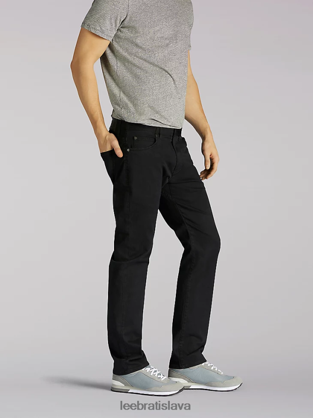 Lee oblečenie HL0J0R550 čierna muži extrémny pohyb slim rovné nohavice džínsy