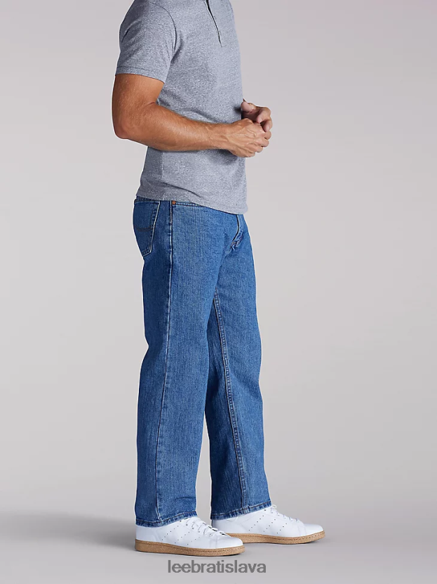 Lee oblečenie HL0J0R568 korenie kameň muži džínsy uvoľneného strihu s rovnými nohavicami