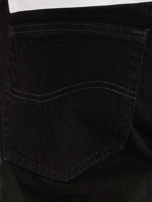 Lee oblečenie HL0J0R569 dvojitá čierna muži džínsy uvoľneného strihu s rovnými nohavicami