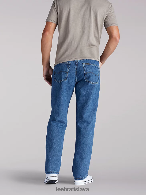 Lee oblečenie HL0J0R573 nový človek muži džínsy uvoľneného strihu s rovnými nohavicami