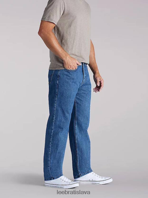 Lee oblečenie HL0J0R573 nový človek muži džínsy uvoľneného strihu s rovnými nohavicami