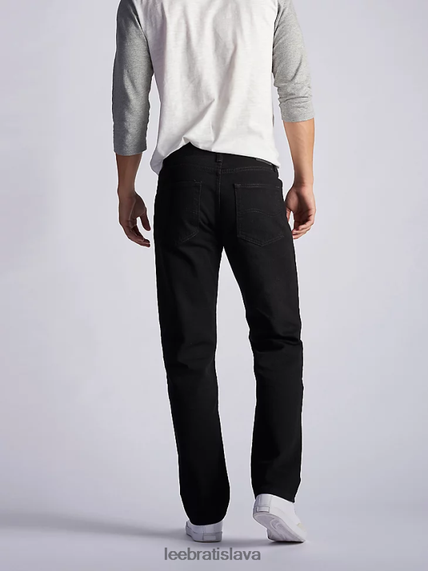 Lee oblečenie HL0J0R577 dvojitá čierna muži džínsy s rovnými nohavicami bežného strihu (veľké a vysoké)