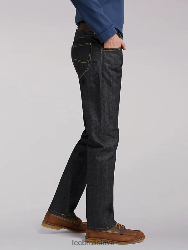 Lee oblečenie HL0J0R601 suché indigo muži Džínsy s rovnými nohavicami 101 z uvoľneného strihu