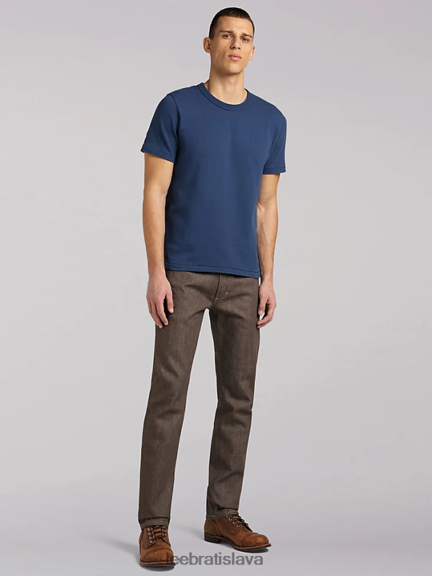 Lee oblečenie HL0J0R602 suchá hnedá muži Džínsy s rovnými nohavicami 101 z uvoľneného strihu