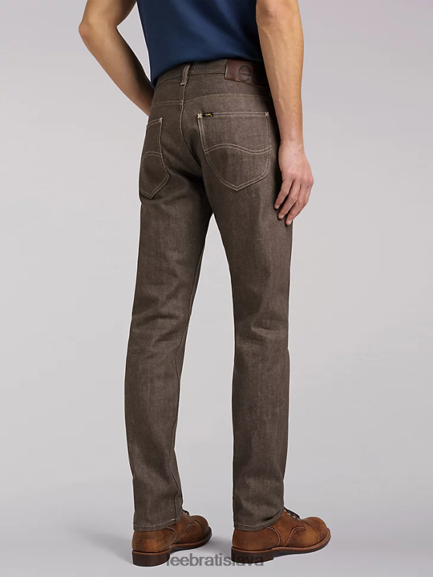 Lee oblečenie HL0J0R602 suchá hnedá muži Džínsy s rovnými nohavicami 101 z uvoľneného strihu