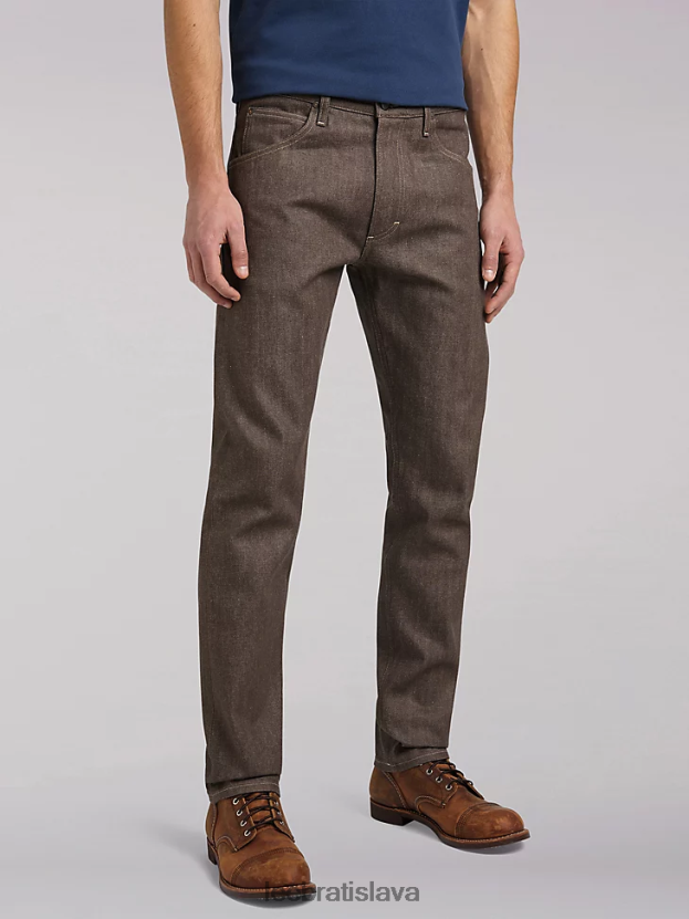 Lee oblečenie HL0J0R602 suchá hnedá muži Džínsy s rovnými nohavicami 101 z uvoľneného strihu
