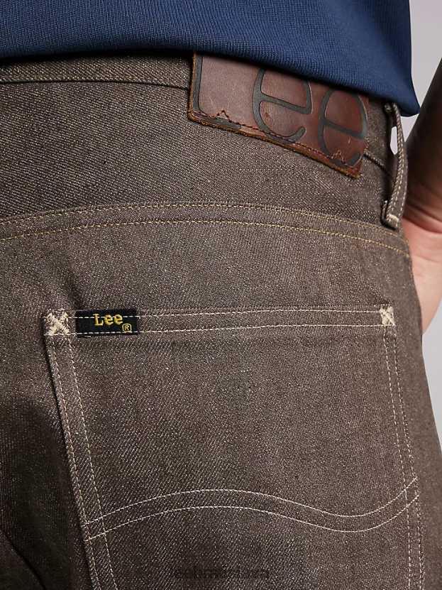 Lee oblečenie HL0J0R602 suchá hnedá muži Džínsy s rovnými nohavicami 101 z uvoľneného strihu