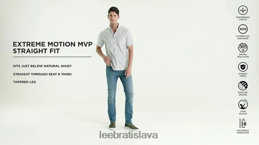 Lee oblečenie HL0J0R607 brady muži extrémny pohyb mvp rovného strihu zúžené džínsy