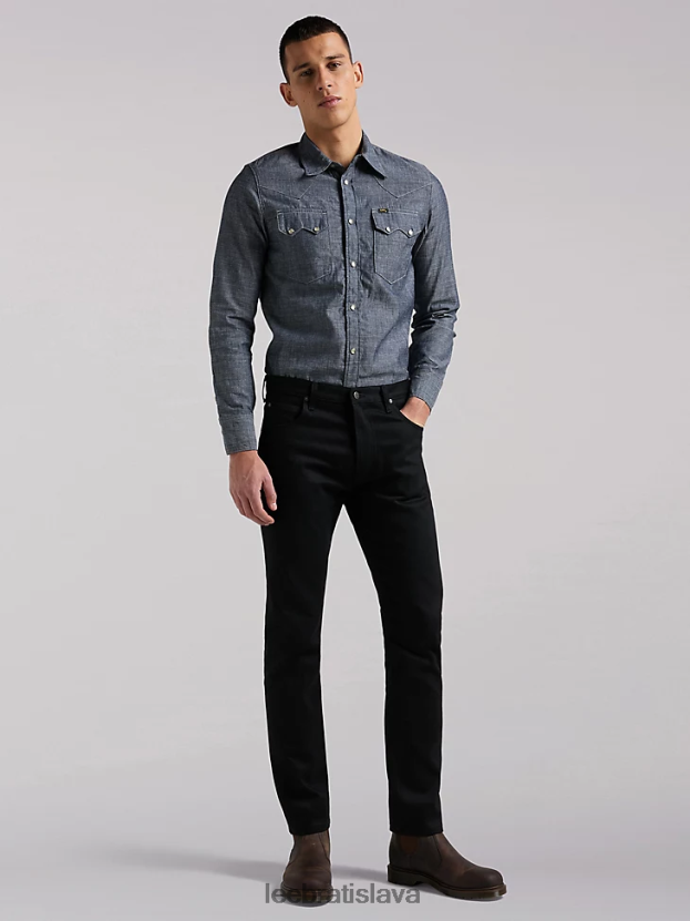 Lee oblečenie HL0J0R619 suchá čierna muži 101 rider slim fit džínsy
