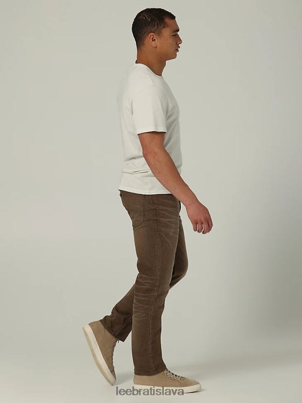 Lee oblečenie HL0J0R623 hnedá muži dedičné pravidelné rovné džínsy