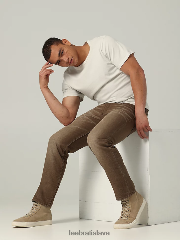 Lee oblečenie HL0J0R623 hnedá muži dedičné pravidelné rovné džínsy