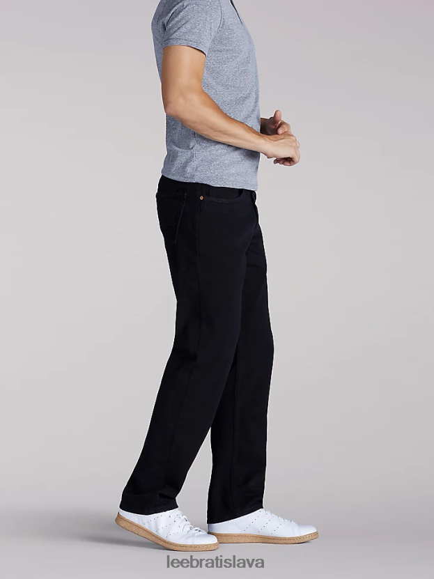 Lee oblečenie HL0J0R629 dvojitá čierna muži prémiové výberové bežné džínsy s rovnými nohavicami