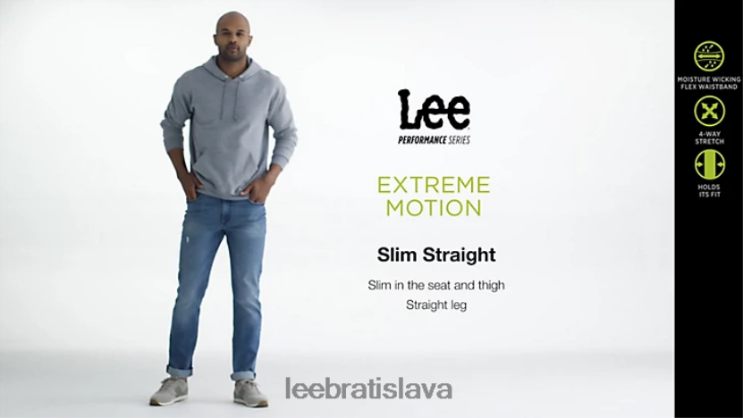 Lee oblečenie HL0J0R633 admirál muži extrémny pohyb 4-way stretch slim rovné džínsy