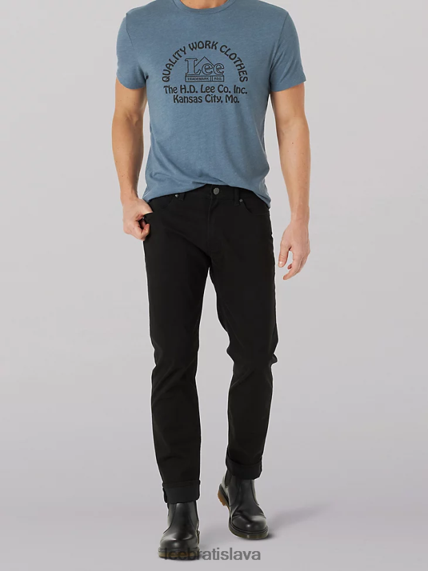 Lee oblečenie HL0J0R642 union-alls black muži extrémny pohyb super mäkké keprové džínsy rovného strihu
