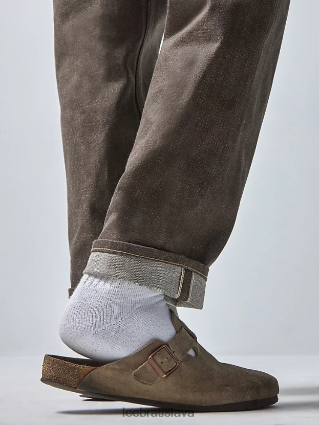 Lee x The Brooklyn Circus oblečenie HL0J0R603 hnedý lem muži Džínsy s kovbojskou prackou na chrbte 101b