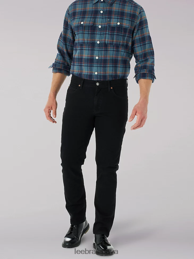 Lee oblečenie HL0J0R675 prefarbiť na čierno muži legendárne obyčajné zúžené džínsy