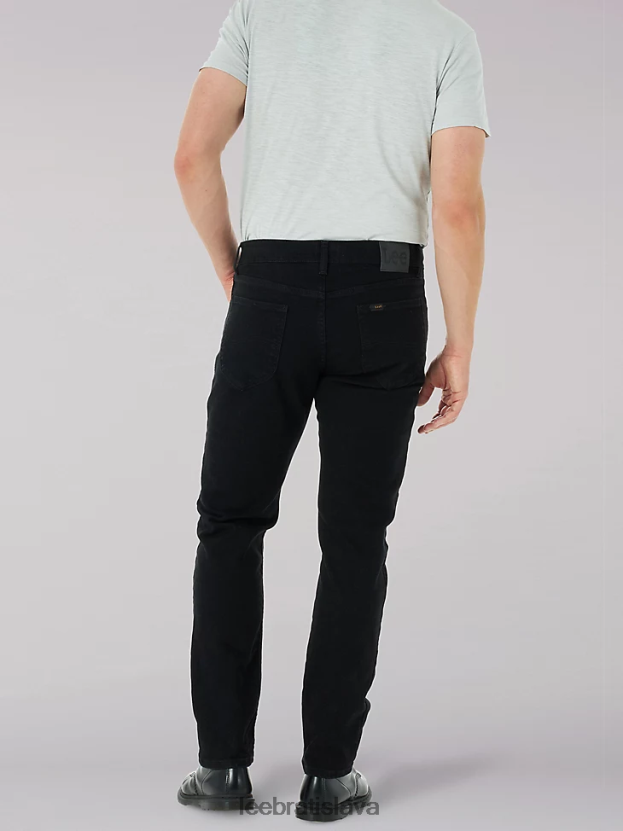 Lee oblečenie HL0J0R675 prefarbiť na čierno muži legendárne obyčajné zúžené džínsy
