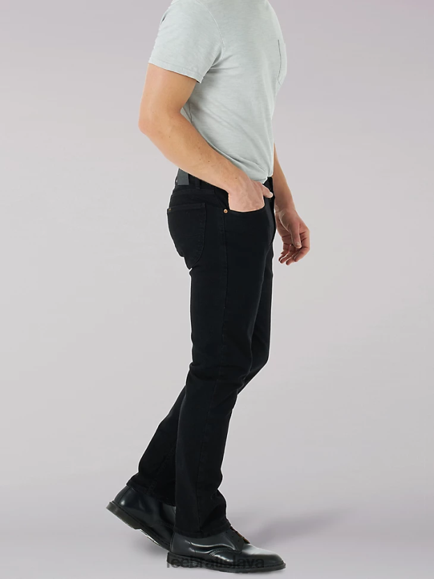 Lee oblečenie HL0J0R675 prefarbiť na čierno muži legendárne obyčajné zúžené džínsy