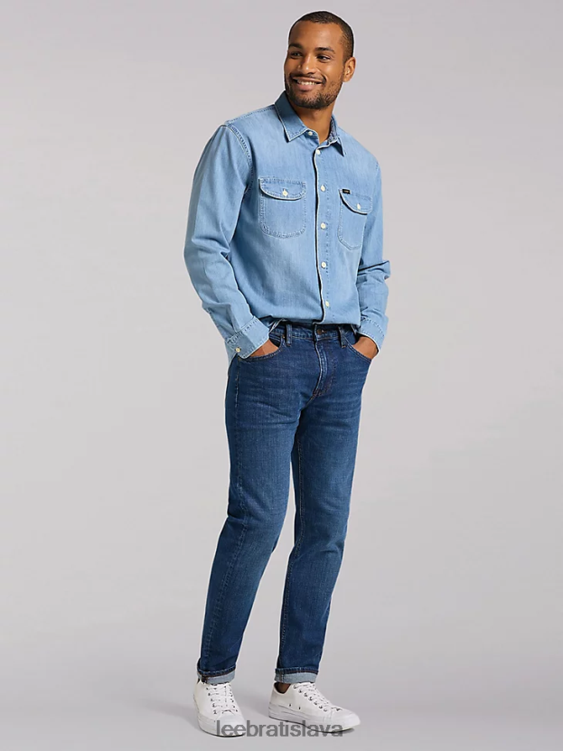 Lee oblečenie HL0J0R700 stredný bluegrass muži európska kolekcia austin regular tapered jean
