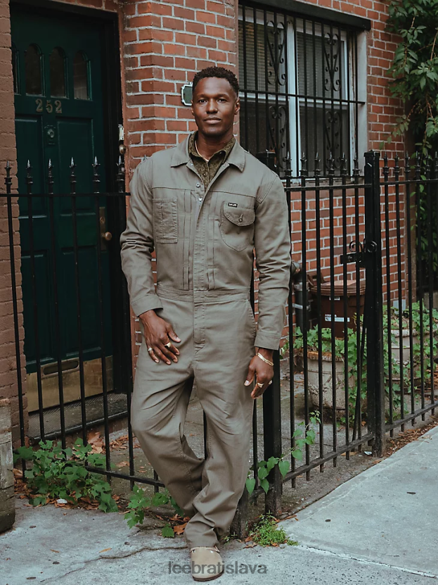 Lee x The Brooklyn Circus oblečenie HL0J0R1153 tlmená oliva muži rybia kosť plisovaný zväzok-všetko