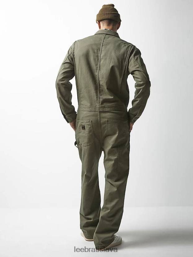 Lee x The Brooklyn Circus oblečenie HL0J0R1153 tlmená oliva muži rybia kosť plisovaný zväzok-všetko