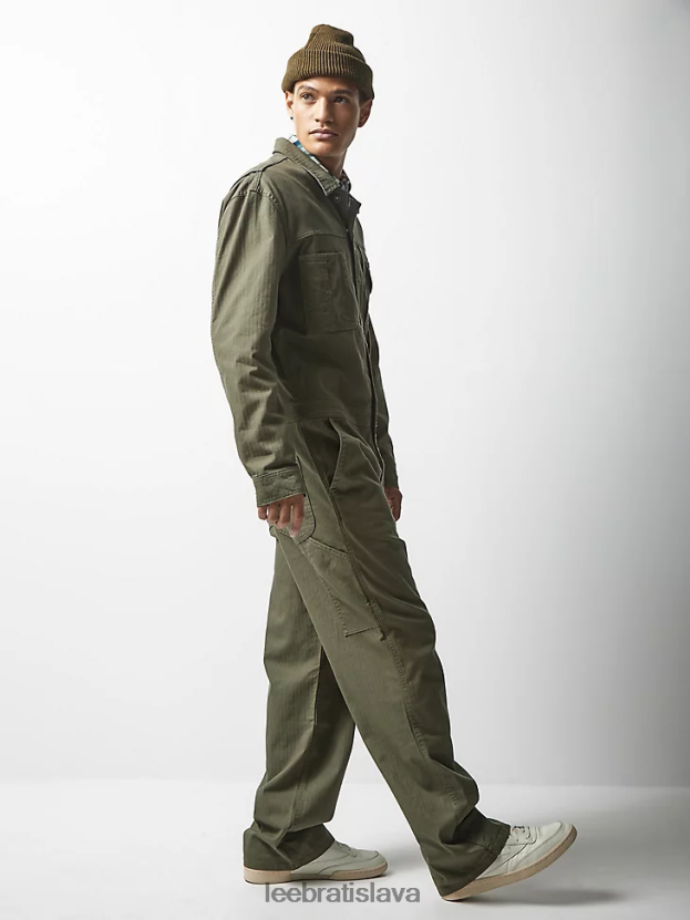 Lee x The Brooklyn Circus oblečenie HL0J0R1153 tlmená oliva muži rybia kosť plisovaný zväzok-všetko