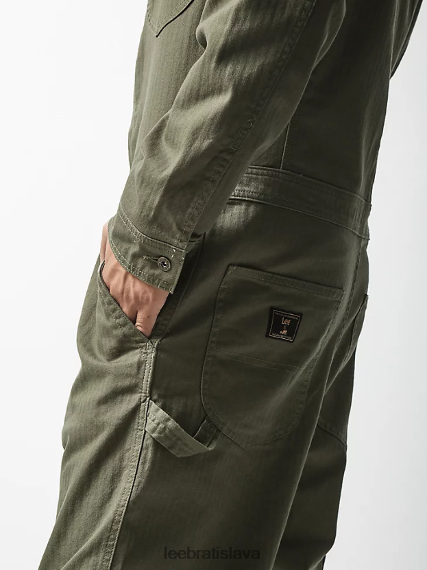 Lee x The Brooklyn Circus oblečenie HL0J0R1153 tlmená oliva muži rybia kosť plisovaný zväzok-všetko