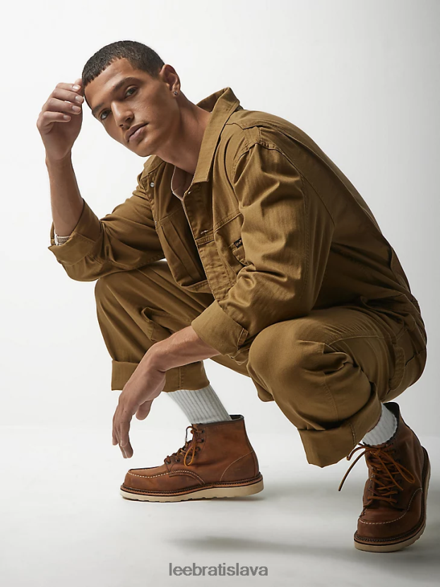 Lee x The Brooklyn Circus oblečenie HL0J0R1154 tmavá kaki muži rybia kosť plisovaný zväzok-všetko