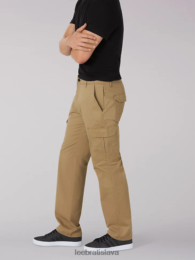 Lee oblečenie HL0J0R811 oscar khaki muži extrémne pohybové keprové nohavice
